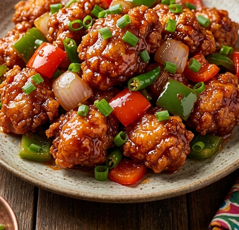 Spicy chilli chicken at Ambala Chaat House in Edmonton, AB