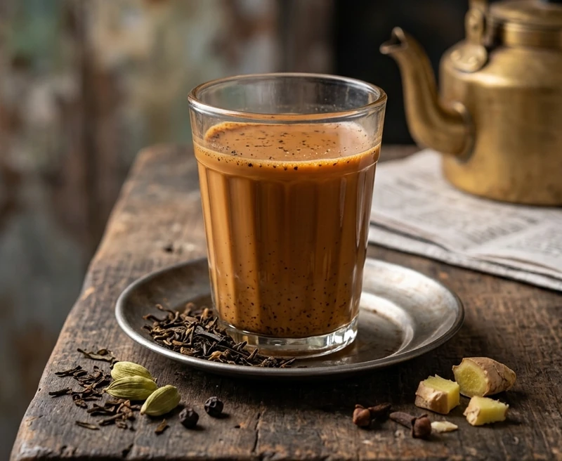 Kadak chai brewed the traditional way at Ambala Chaat House in Edmonton, AB